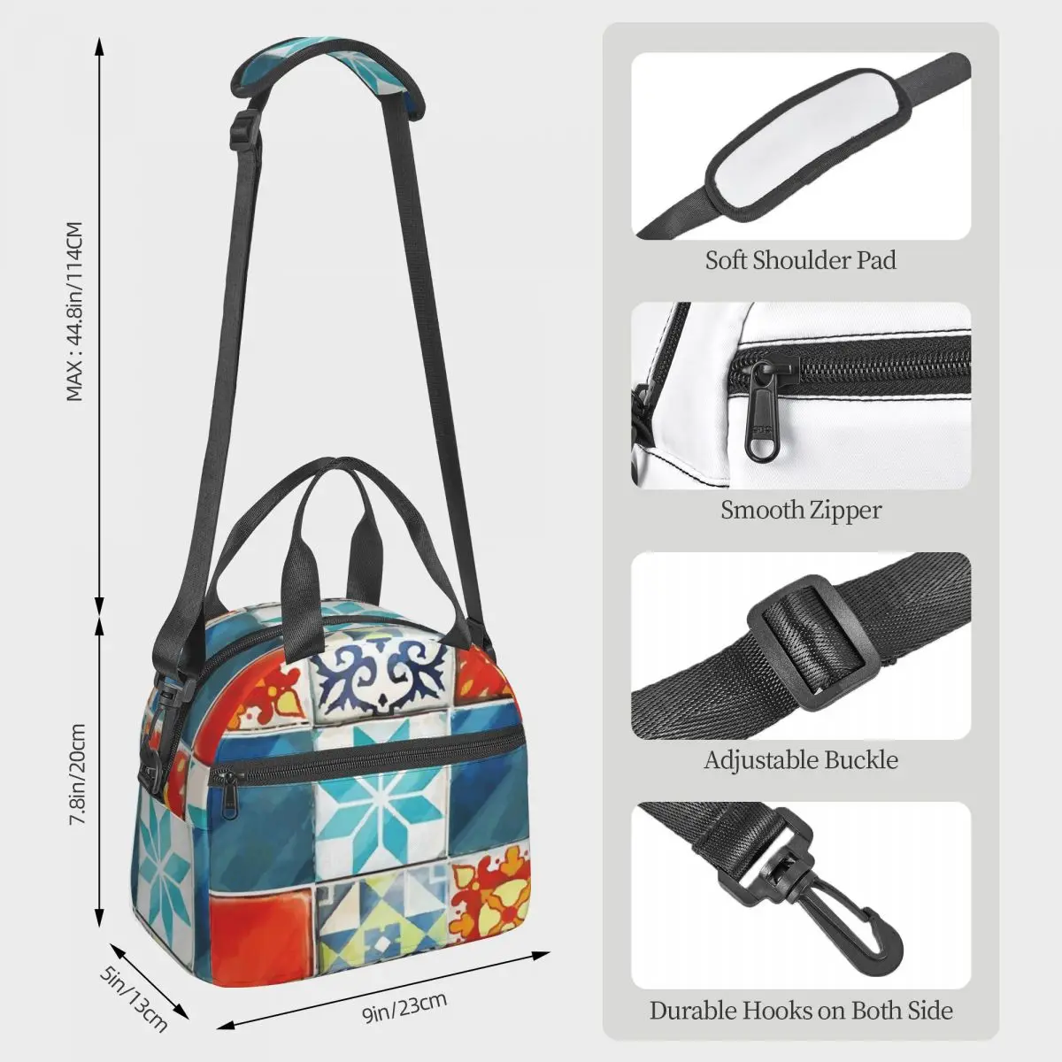 Colorful Azulejos Tiles From Azul Board Game Insulated Lunch Bag for Kids School Cooler Thermal Box Tote Portable Lunch Boxes