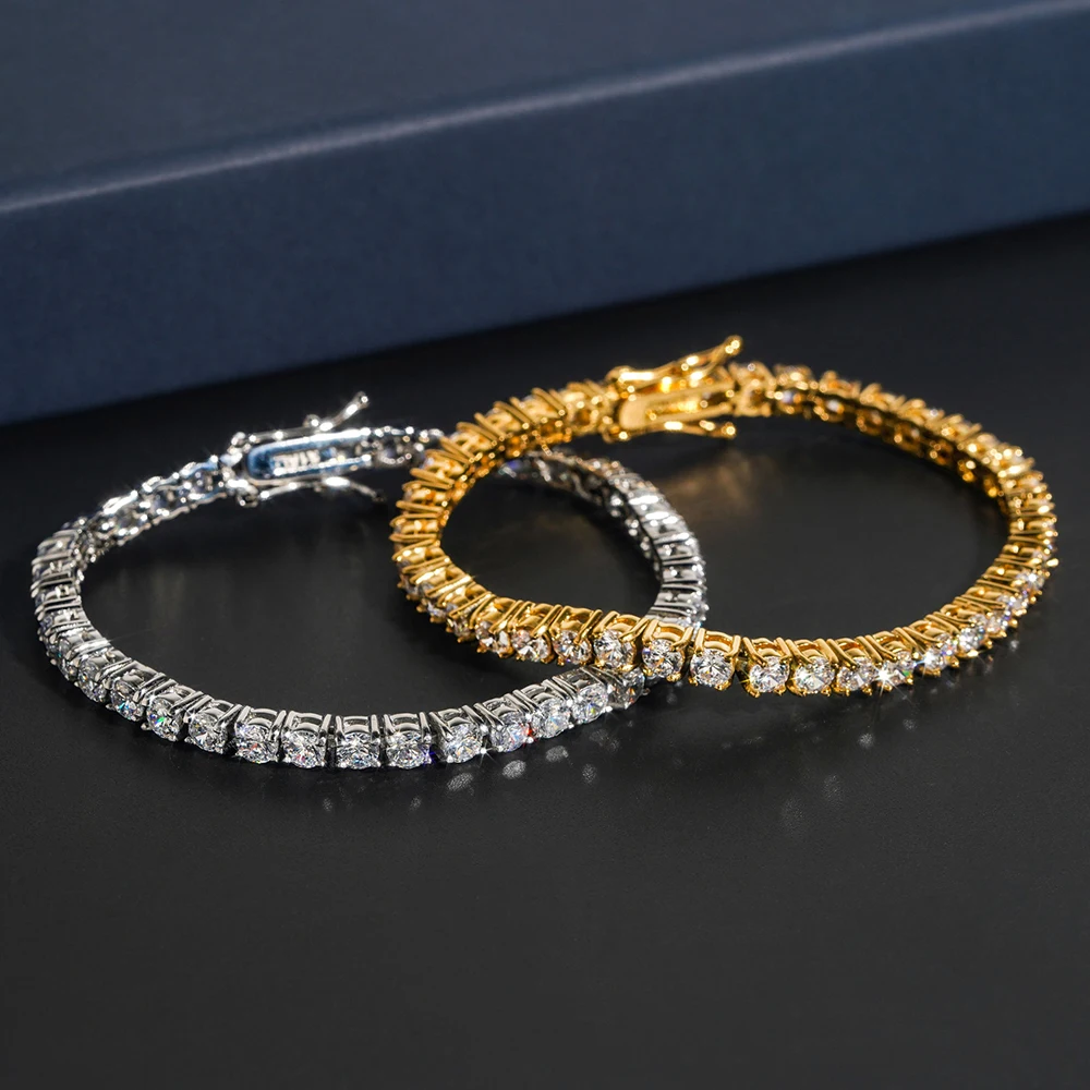 

316L Stainless Steel 4mm Tennis Cuban Necklaces for Men Women Bling Zircon Hip Hop Jewelry Free Shipping