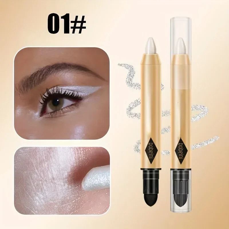 Waterproof Glitter Matte Eyeshadow Make Up Pearly Eyeshadow Stick Pencil High Pigmented Eyelid Under Crease Eyeshadow Pen