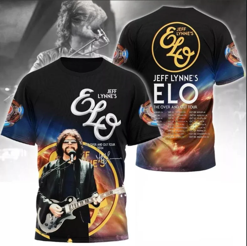 New Rock Electric Light Orchestra ELO 3D Print T-shirts Men Women Hip Hop Short Sleeve Tops Tees Oversized Street Men's Clothing