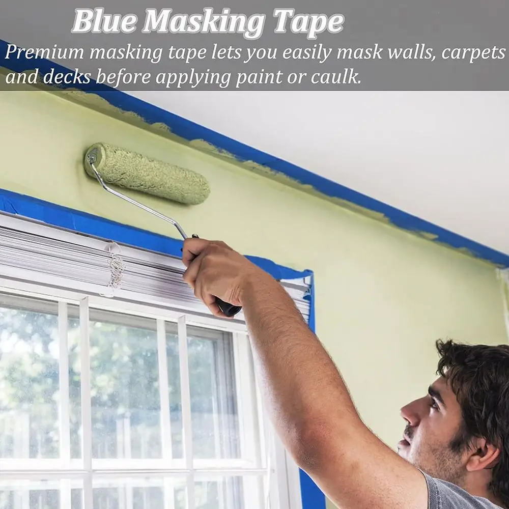 

DIY Craft Multi Size Blue Painters Tape Blue Temperature Resistance Painting Masking Tape Peel Masking Sticker Decor Craft