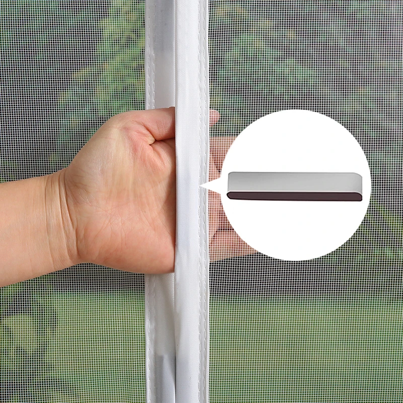 Magnetisches Moskitonetz mit Anpassbarer Maschengröße, Unsichtbar und Selbstklebend für Küche, Wohnzimmer, Innenräume, Türvorhang, Mosquitera – Detail 11