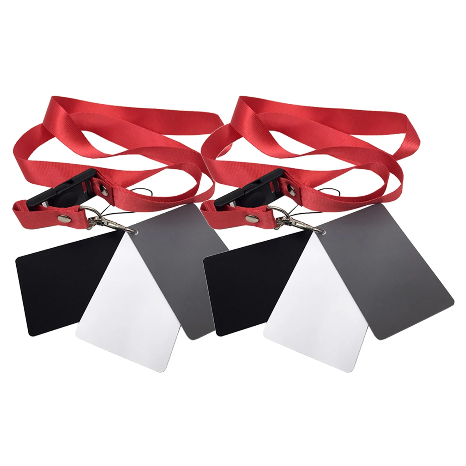 

2Pcs Black Grey White Balance Card Photography Film Video Exposure Checker with Neck Strap Portable Color Checker