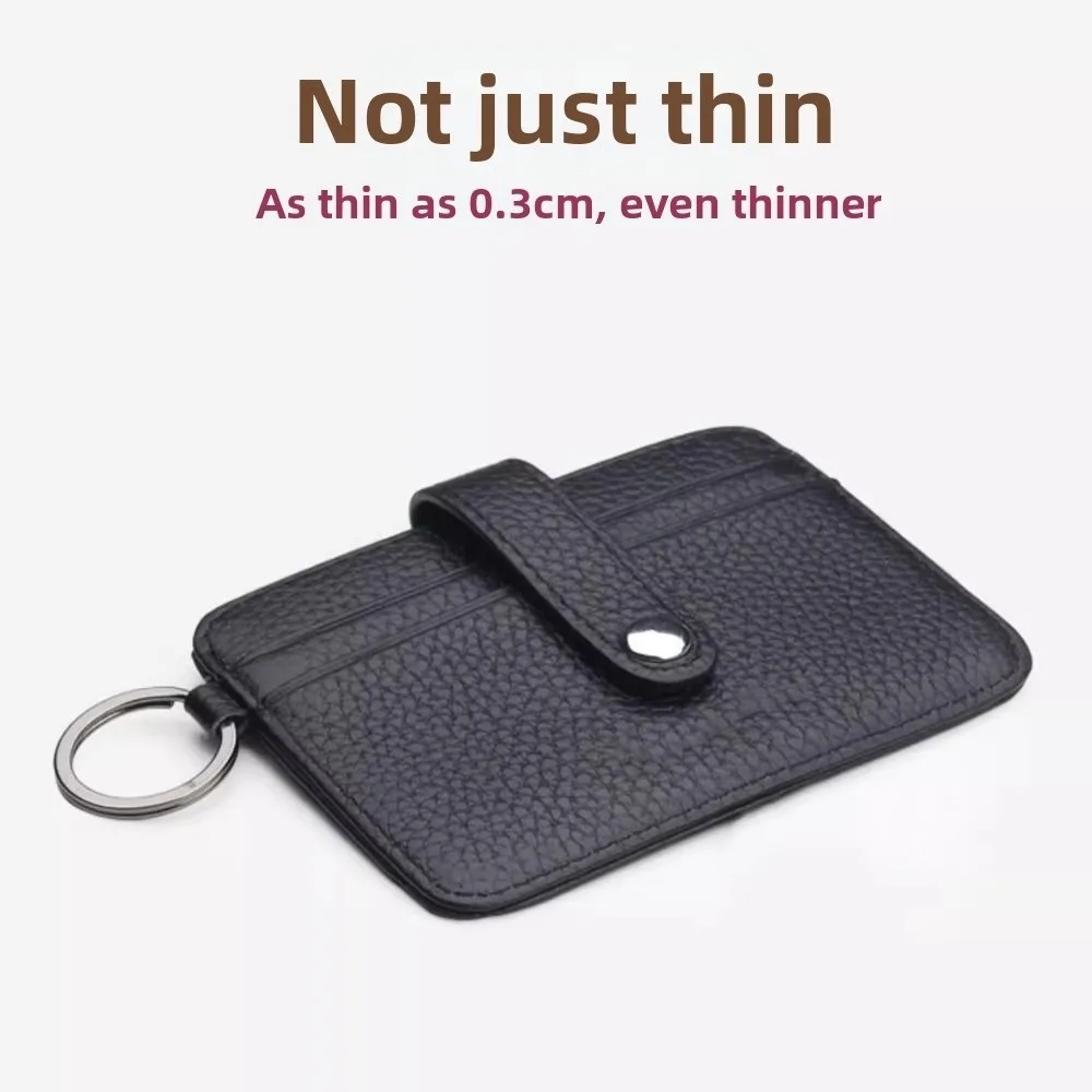 Fashion Waterproof Credit Card Bag Solid Color Portable Mini Coin Pocket Multifunction Hasp Closure Men's Wallet Unisex
