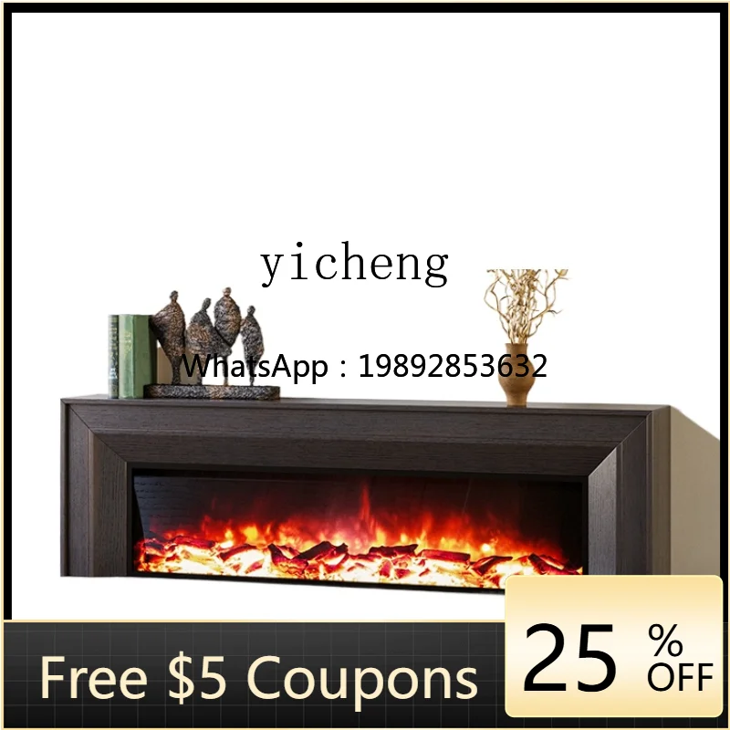 ZZ Vintage TV Cabinet Household Minimalist Console Tables Electronic Simulation Flame Fireplace Curio Cabinet