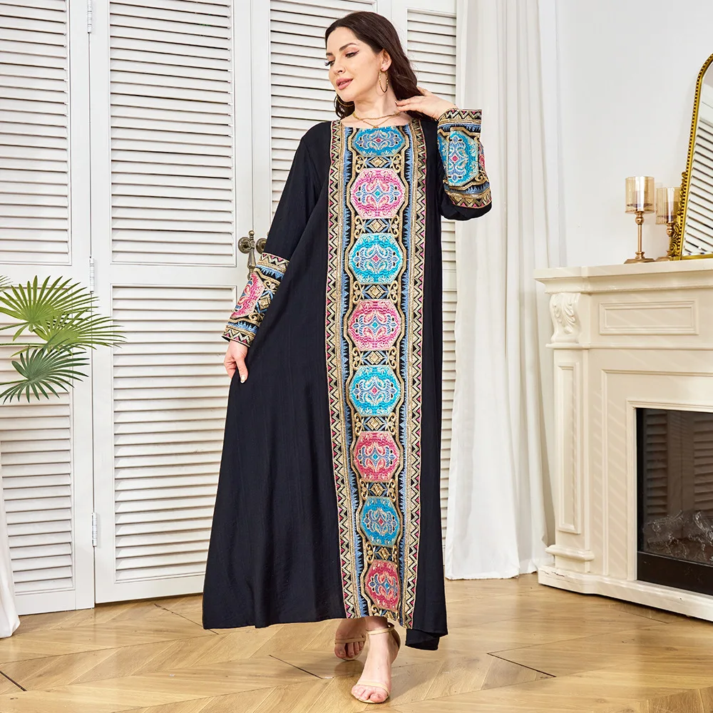 

Eid Women Dress Abaya Ramadan Muslim Party Dresses Kaftan Embroidery Jalabiya Morocco Vestidos Dubai Abayas Islam Arab Long Robe