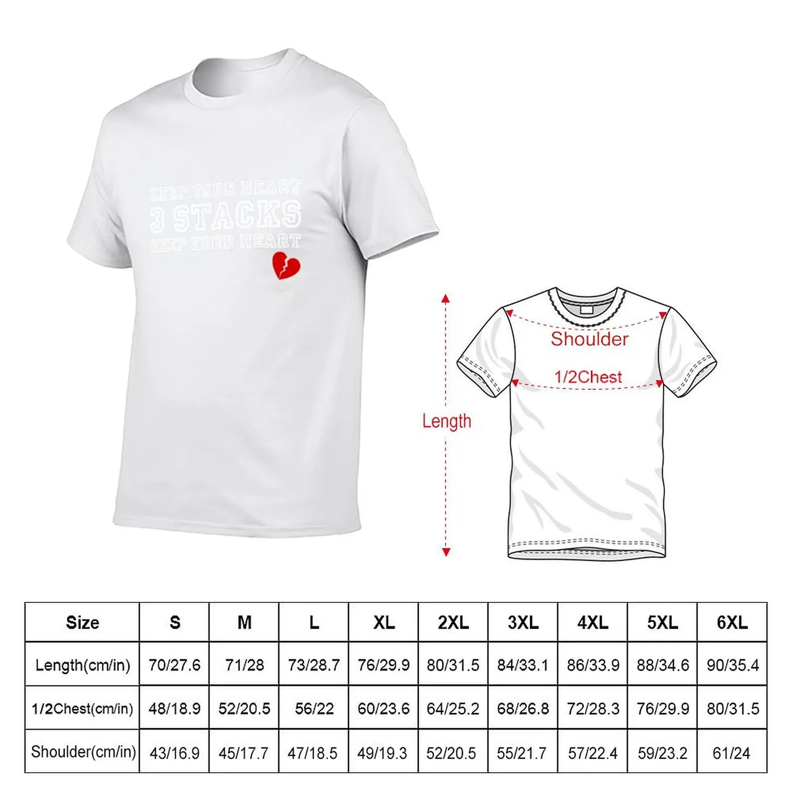 Keep your heart 3 stacks keep your heart T-Shirt Retro Graphic Print T-Shirt