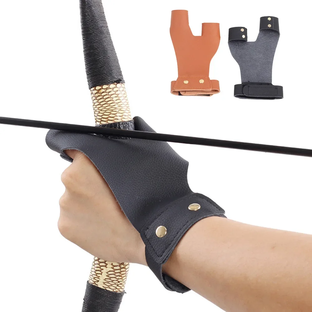 

Archery Finger Glove Outdoor Hunting Shooting Bow Arrows Accessories Leather Finger Protector Target Practice Protective Gear