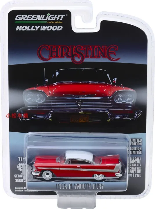 

GreenLight 1:64 Hollywood 23-1958 Plymouth Fury-Christine, Clear Glass 44830-C Diecast Alloy Car Model Collectible