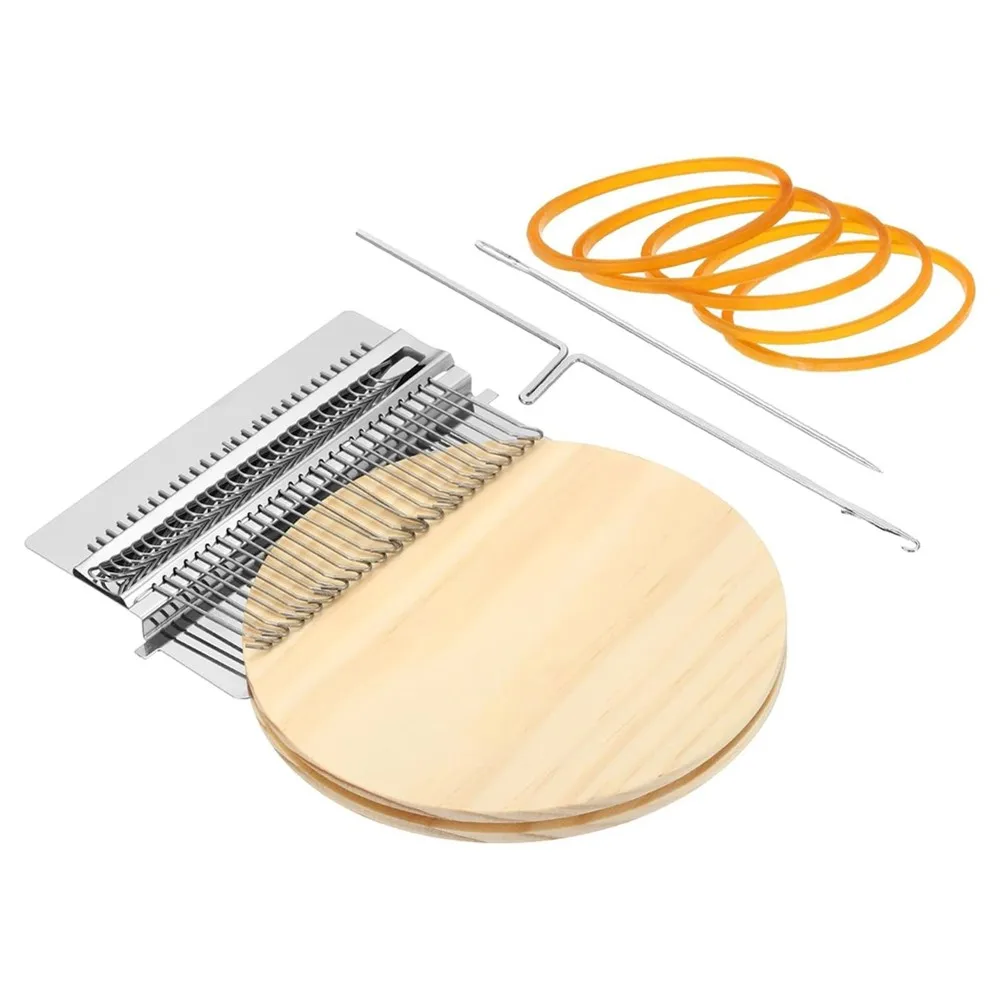 A489FHOT]28 Hooks Mini Weaving Machines Kit, Quickly Small Darning Weave Tool with Accessories for Mending Knitting Clothes