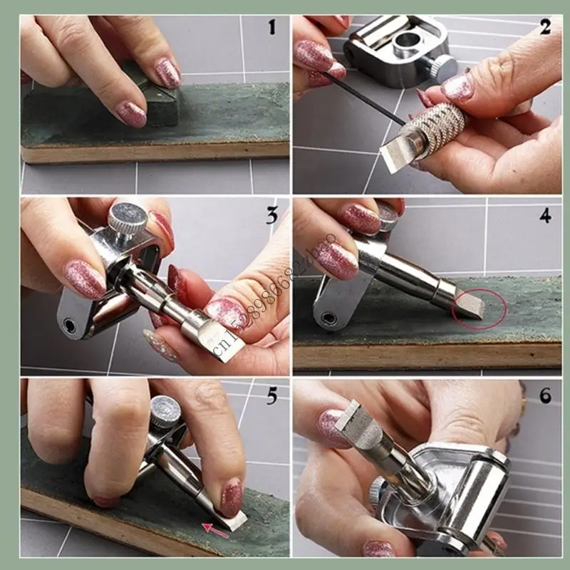H7EA Professional Rotating Blade Sharpener Adjustable Guide Leathercraft Tool