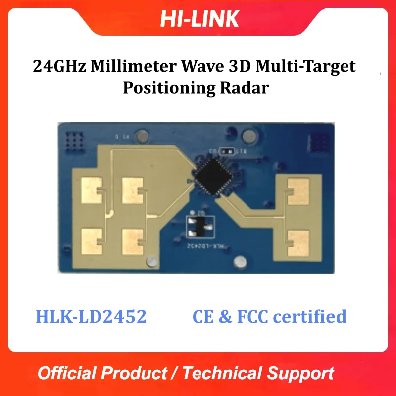 Hi-link original 24GHz Radar Module HLK-LD2452 Smart Air Conditioner Fan Human Presence Motion Tracking Sensor No-touch Control