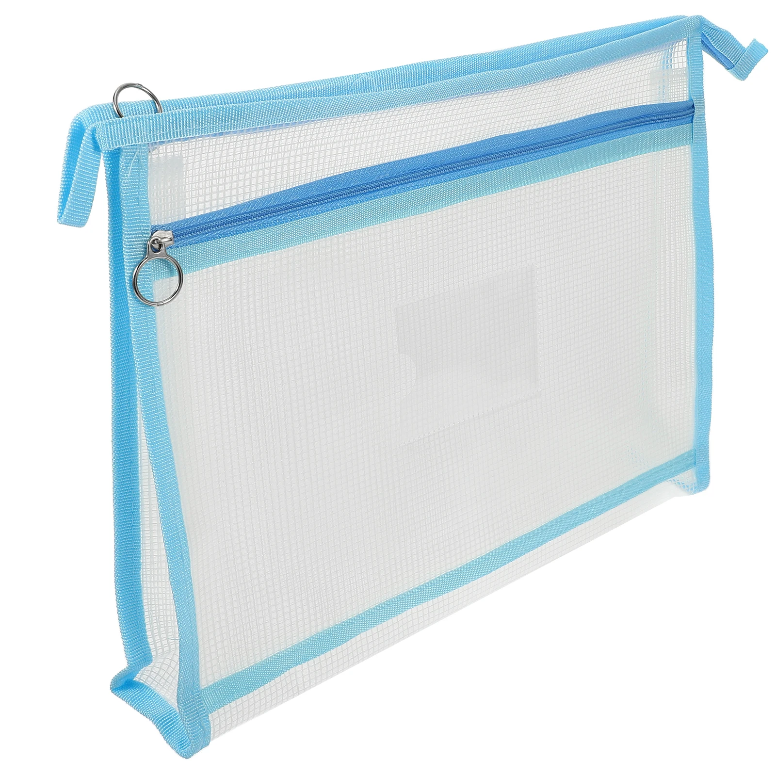 

1pc Large Capacity Zipper Pouch Document Storage Bag Mesh Organizer For Students Teachers Stationery Toiletries Office Home