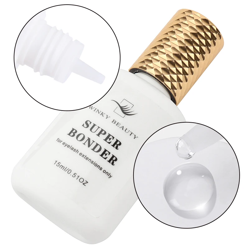 Winky Beauty 15ml Przezroczysty Klej do Przedłużania Rzęs Super Bonder Szybkoschnący Długotrwały Klej do Rzęs