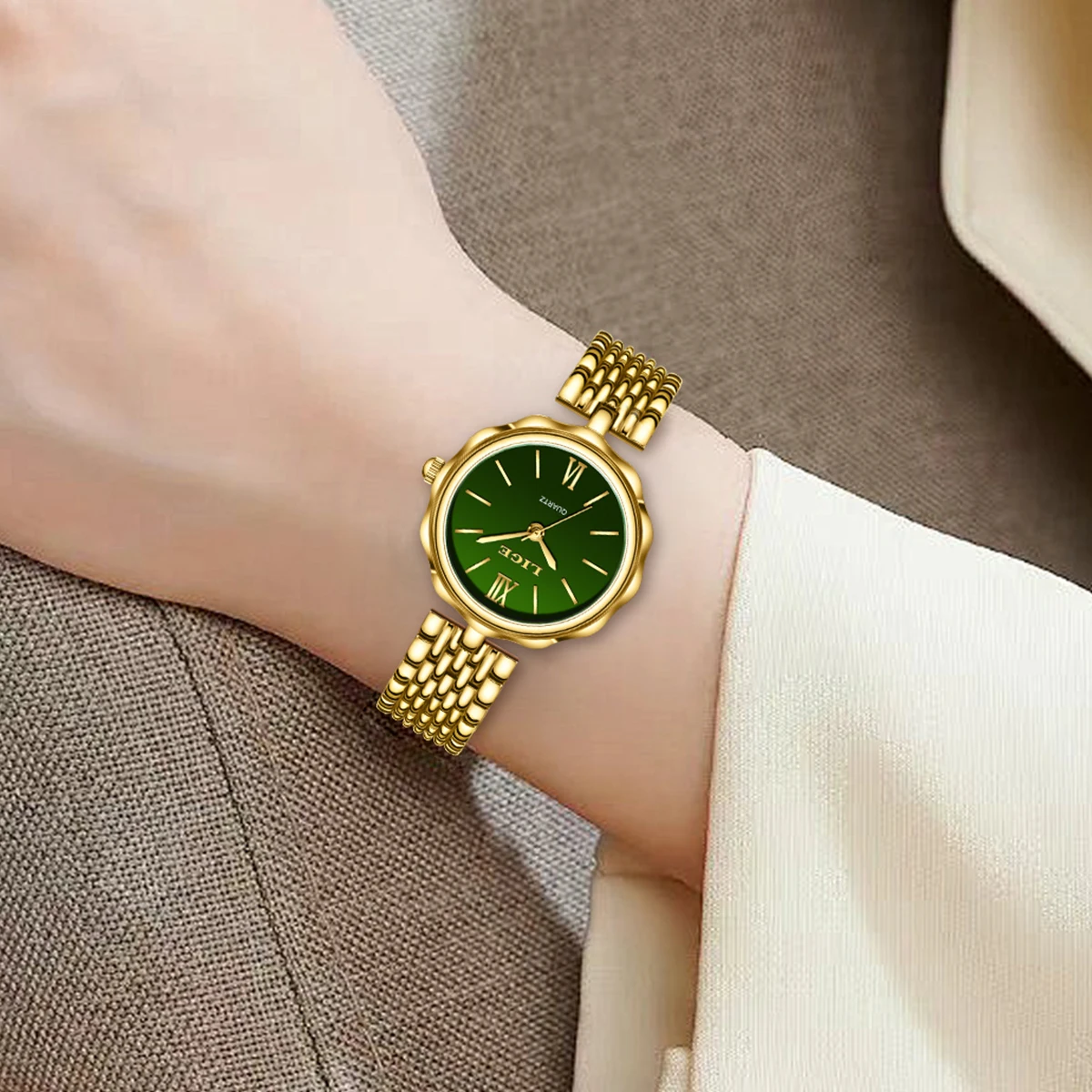 LIGE elegante orologio da donna in oro orologi da polso al quarzo in acciaio inossidabile di lusso moda quadrante semplice orologi per donna regalo Reloj Mujer