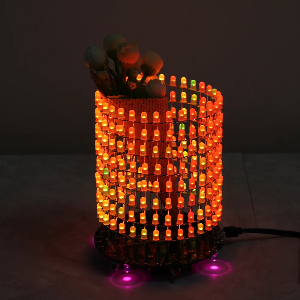 DC 5V zestaw DIY RGB/niebieski sen światło koło LED moduł spektrum muzyki 5mm 8x32 Dot Matrix lampa Cube lutowania szkolenia Suite