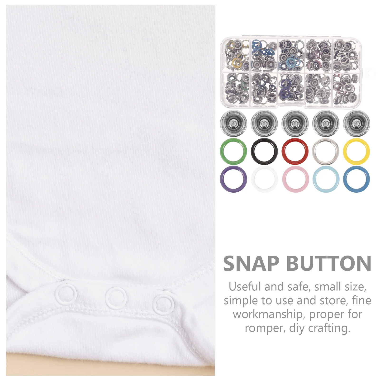 

100Sets Metal Snap Buttons Stainless Steel Clothes Buttons No-Sew Snap Fasteners for DIY Clothes Shirt Button Replacement