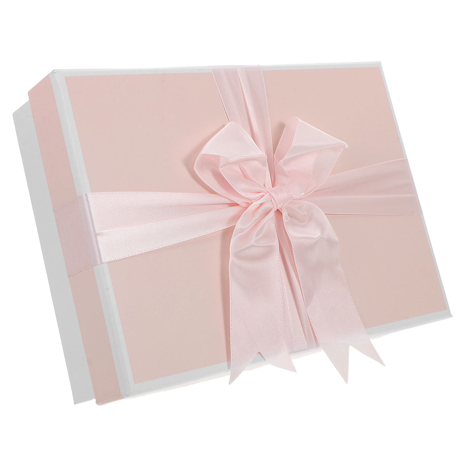 

Pink Ribbon Bowknot Jewelry Storage Present Box Mother's Day Empty Packaging Valentine's Day Baby Shower Wedding Party Favor