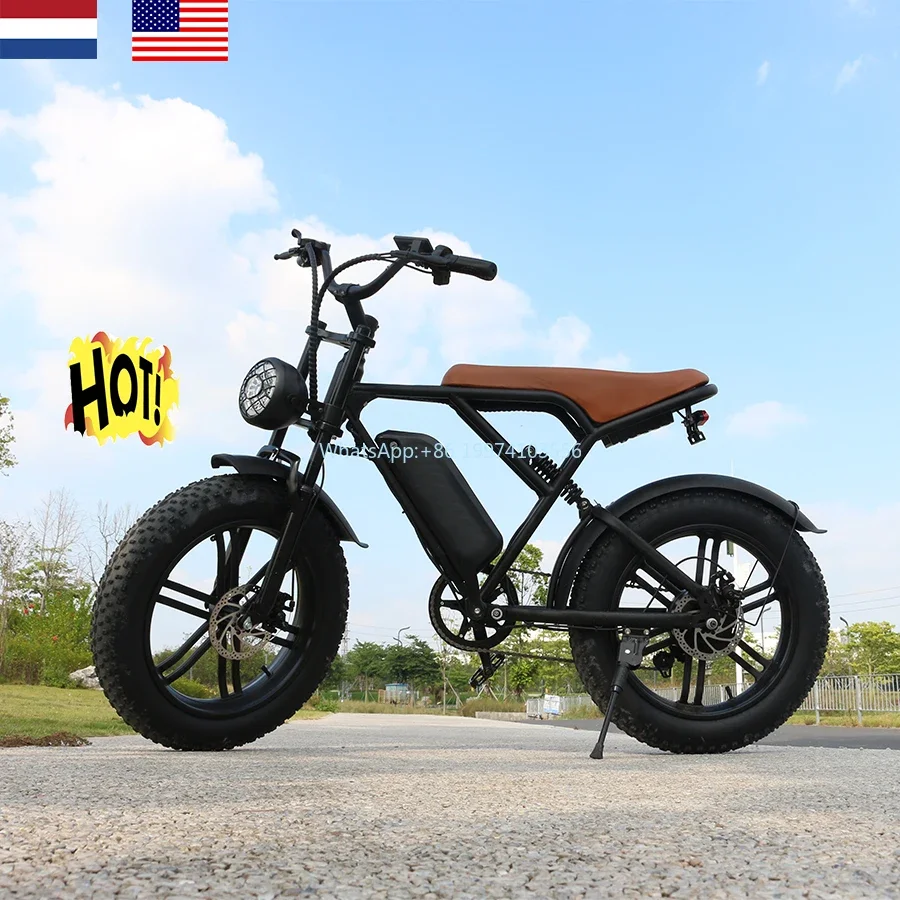 V8 2.0 electric fat bike in EU USA warehouse full suspension fat ebike for adults 20 inches fat tire electric bicycles