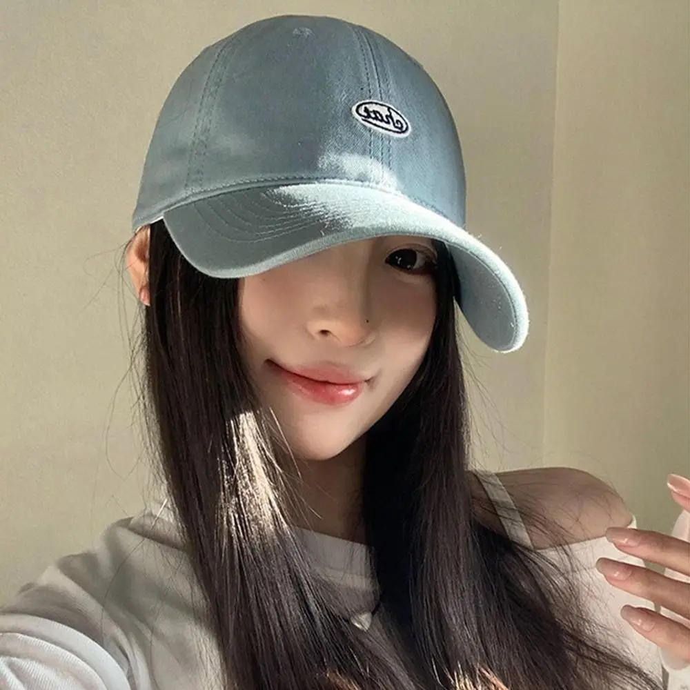

Adjustable Korean Baseball Hat Letter Unisex Peaked Cap Visor Embroidery Snapback Cap Spring Summer