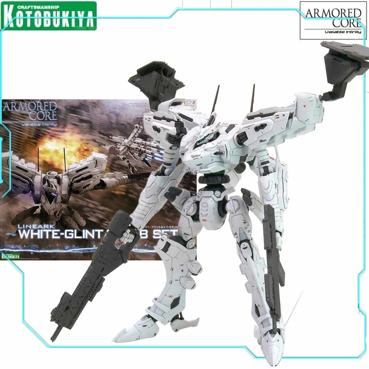 

Kotobukiya Original Plastic Model Kit Lineark WHITE-GLINT ARMORED CORE 4 Ver Anime Action Figure Assembly Model Gifts Toys