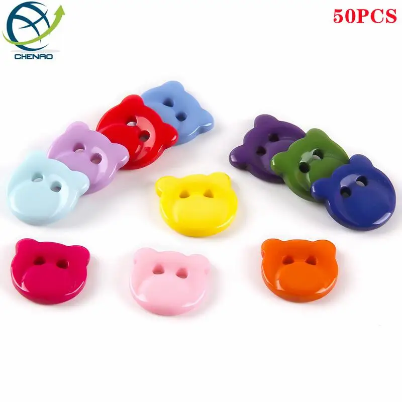 50 pz/lotto 12.5mm colore cartone animato orso bottone in resina bottone camicia per bambini utilizzato per fare e cucire, accessori per cucire