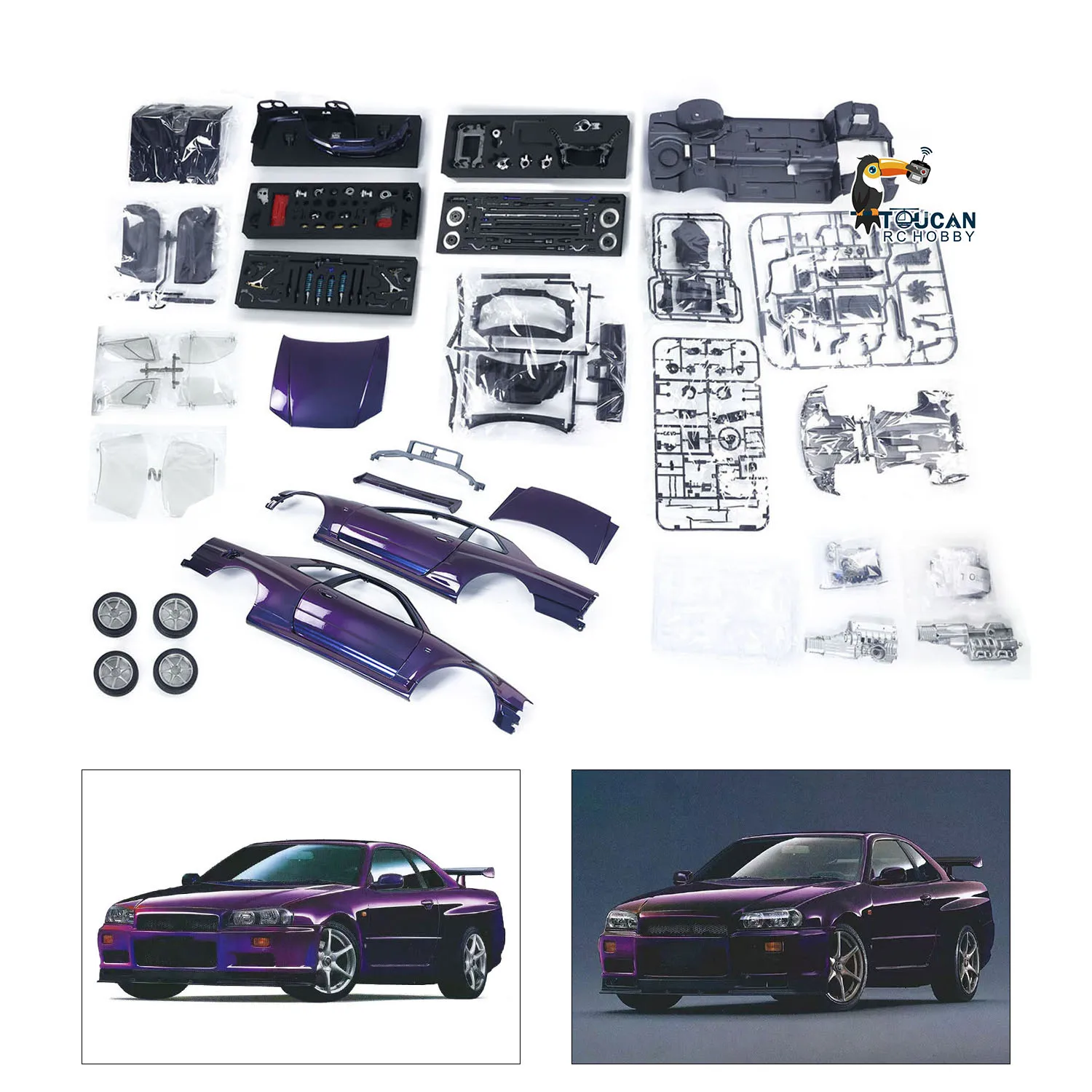 

Limited Edition 1/8 R34 Capo KIT RC Racing Car Remote Control Drift Vehicles 2Speed Metal Chassis Shell Model Toys for Boys Gift