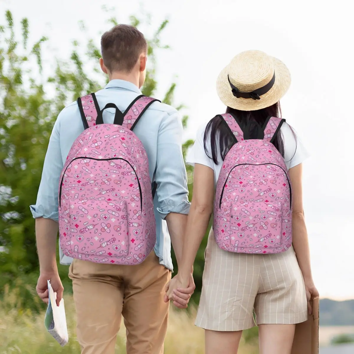 Menhera Needles Two On Pink Nurse mochila médica para guardería, escuela primaria, estudiante, mochila ligera para niños