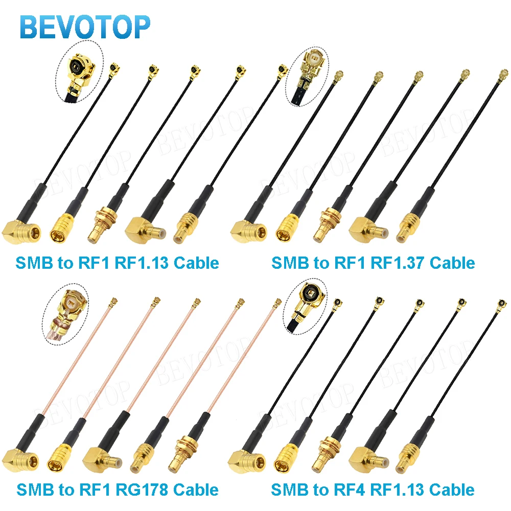 10Pcs SMB Female to U.FL IPX-1/MHF4 Female RF1.13/RG178 for Router Radio WiFi Antenna Jumper Connector Cable Extension Pigtail