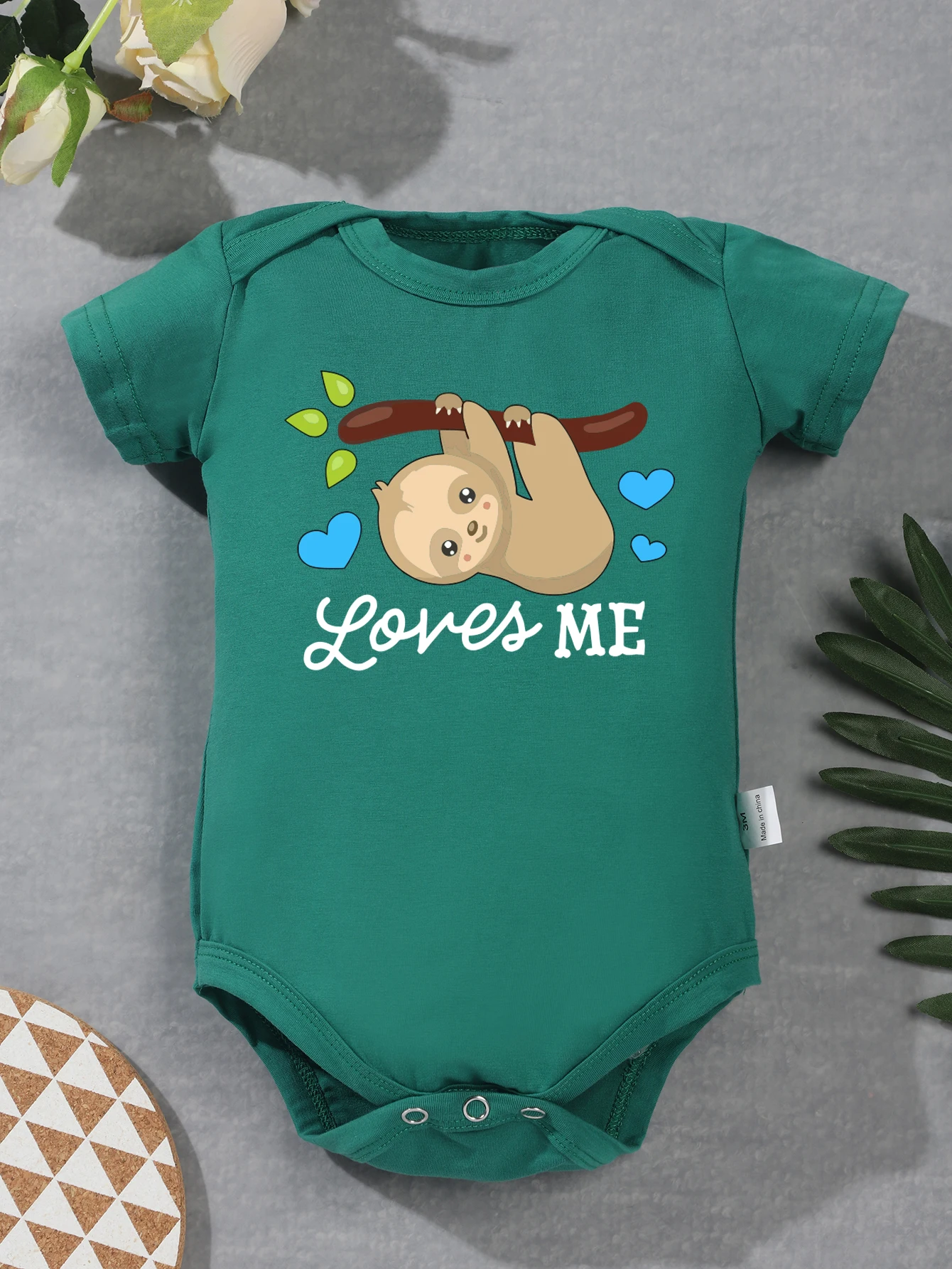 Newborn Clothes Funny Cartoon Baby Boy Girl Oneses Pajamas Fashion Green Summer Vacation Comfy Soft Home Toddler Bodysuits