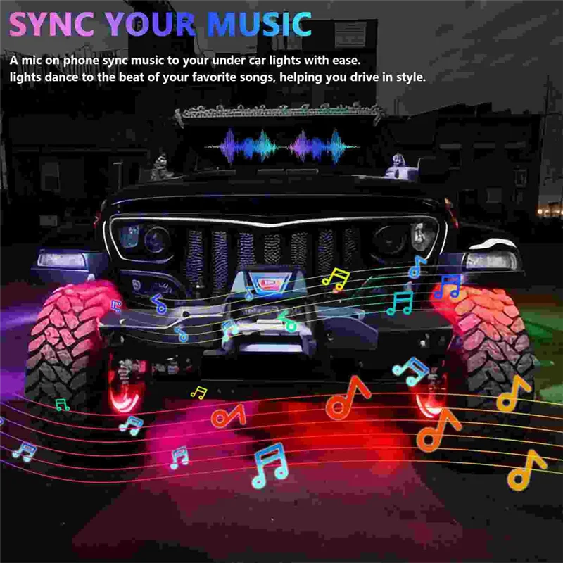 

Lasting Car Underglow LED Lights, Dream Color Strip Lights with APP Control, Exterior Car Neon Acc