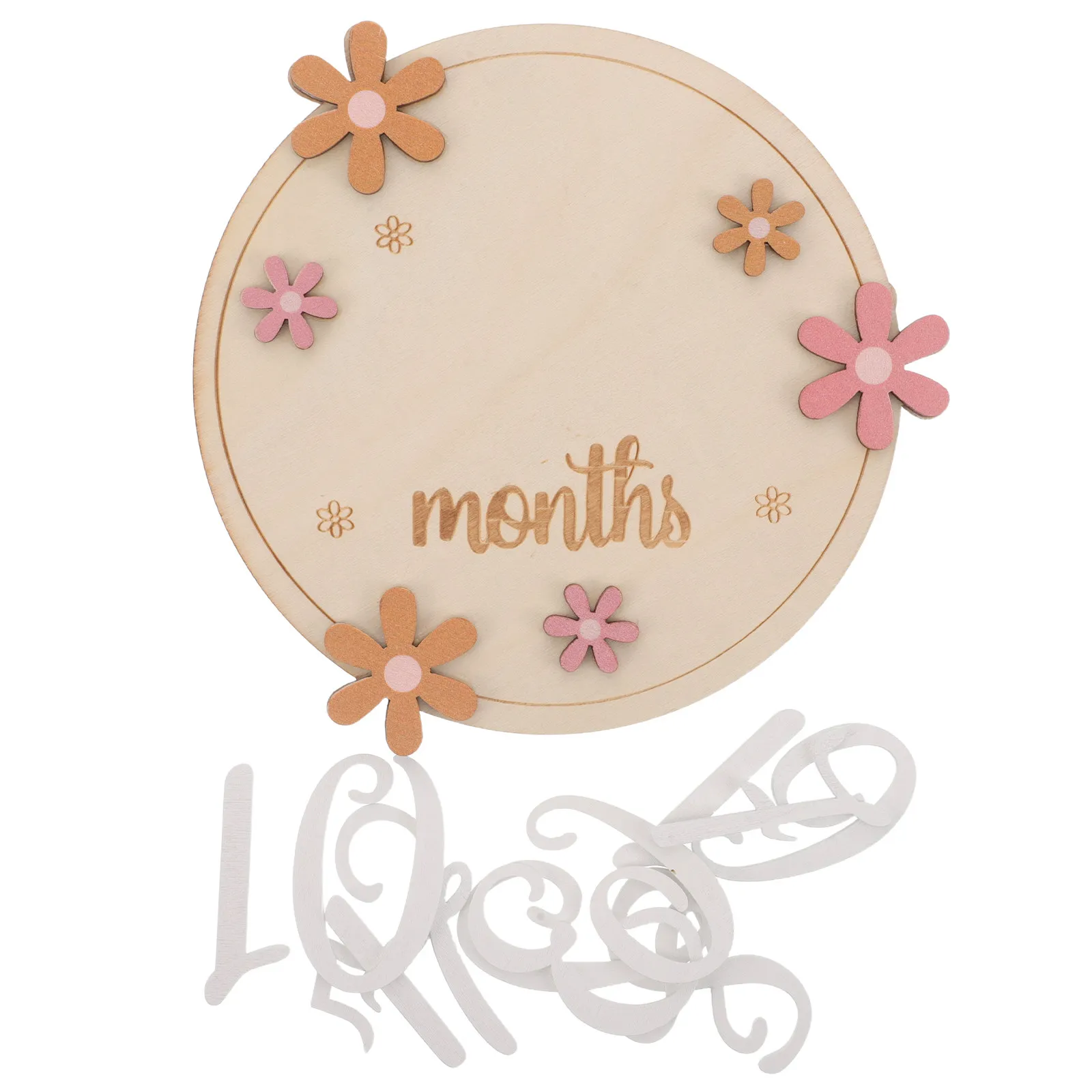 Flower Baby Monthly Signs Wooden Growth Tracker Cards Newborn Photo Props Milestone Announcement Keepsake Growth Signs Monthly