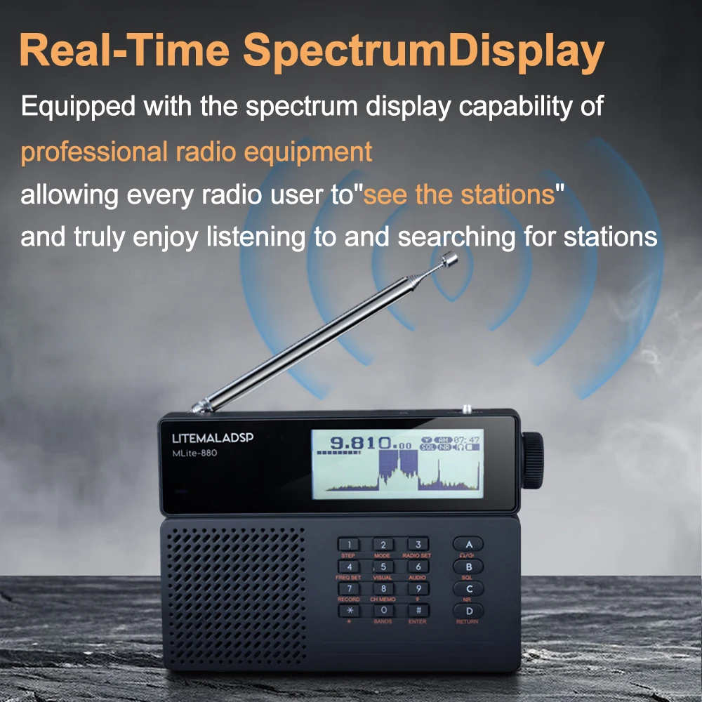 

MLite-880 Malahit SDR Receiver Malahiteam DSP Radio SSB/AM/FM RDS Portable Full Band Radio Digital Shortwave Radio