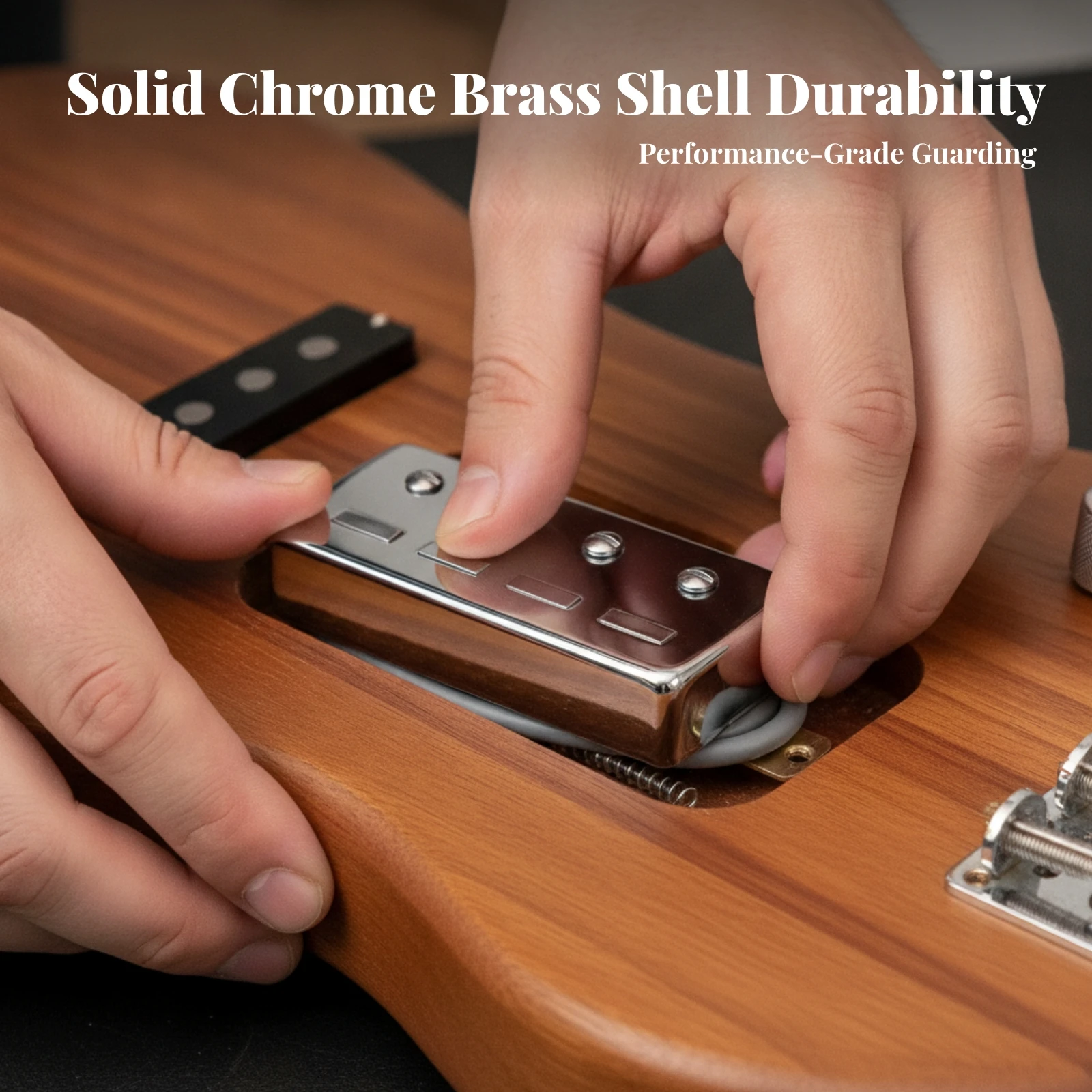 Bass Guitar Pickup Chrome Bass Pickup Electronics Rectangular Easy to Install for Bassists, Instrument Repair