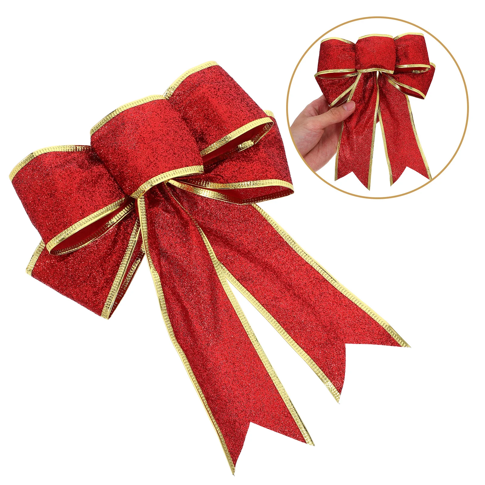 

6Pcs Christmas Tree Bowknots Unique Bow Xmas Ornaments Creative Large Bows Party Wedding Decor DIY Crafts Supplies