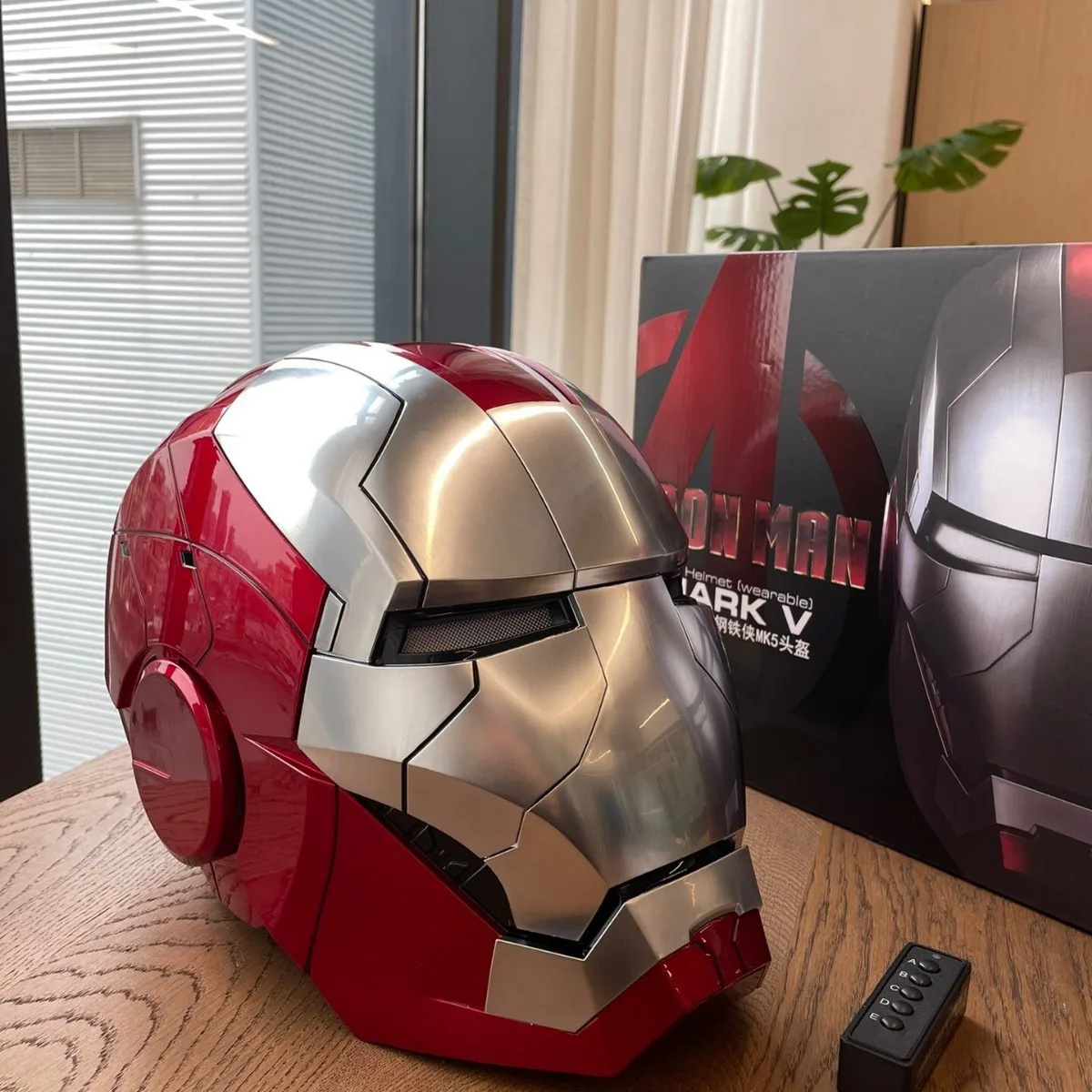 Helmet MK5 MK50 Iron Man 1:1 Avengers War Machine Cosplay Electric Open Close English Voice Remote Control Toys Christmas Gifts