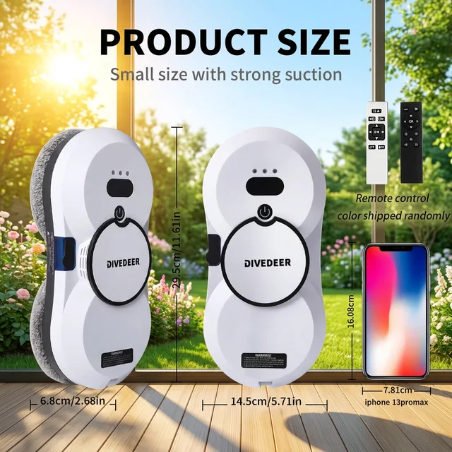 DIVEDEER Home intelligent cleaning robot with automatic water spraying function, anti drop magnetic glass cleaning machine 4 DIVEDEER Home intelligent cleaning robot with automatic water spraying function, anti drop magnetic glass cleaning machine 4