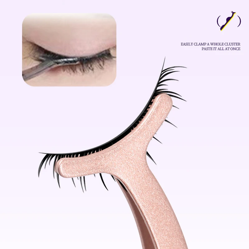 False Eyelashes Tweezer Fake Eye Lash Applicator Eye Makeup Tools Professional Eyelash Extension Curler Auxiliary Clip