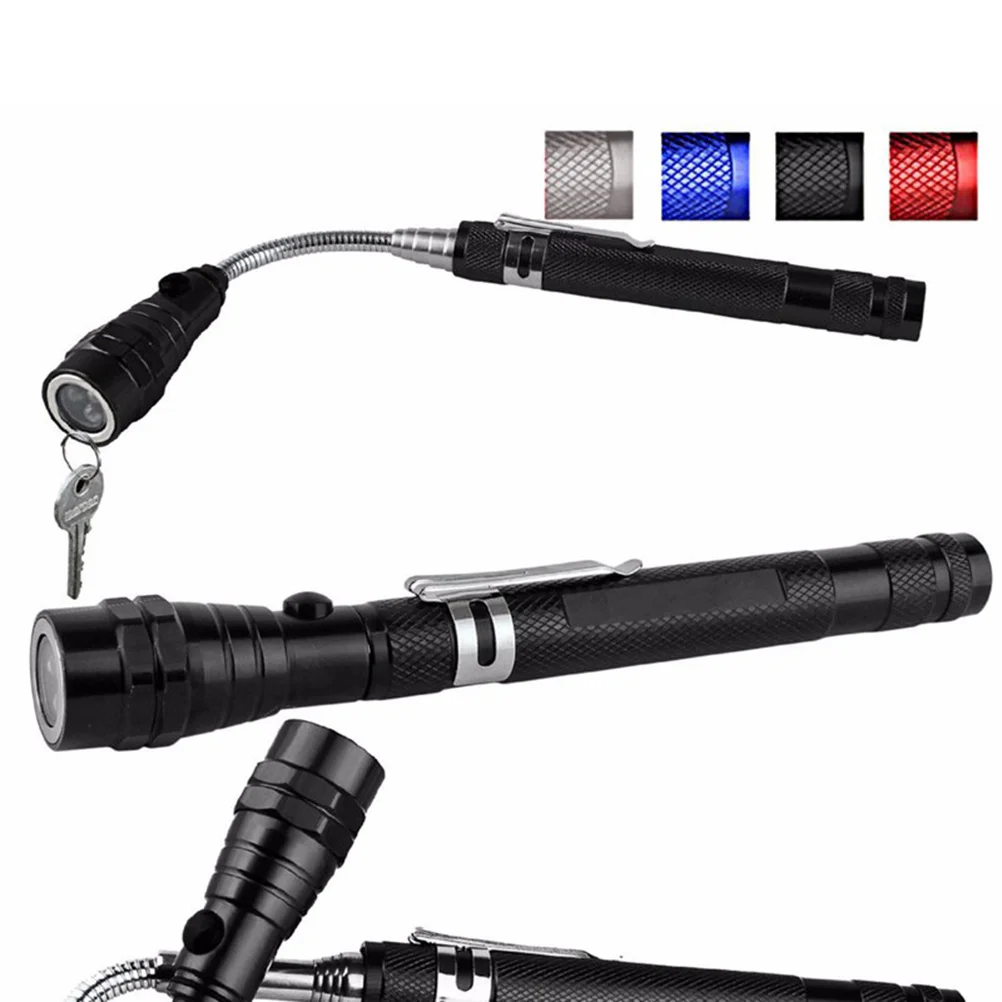 

Antenna Shape Bendable Magnet Work Light Telescopic Stretching Flashlight Powered by Replaceable for Car Repair