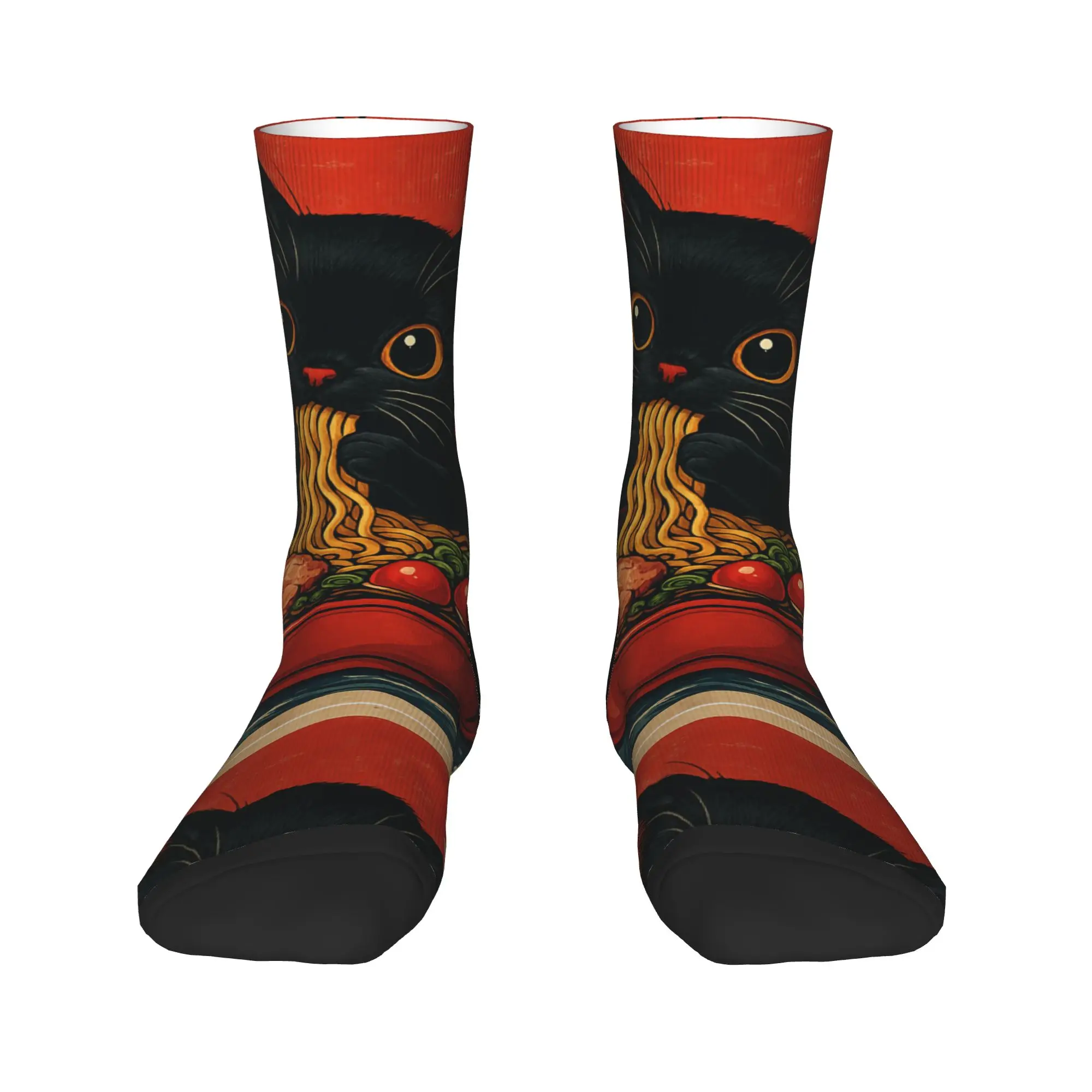 Kawaii أنيمي القط رامين الجوارب اليابانية جوارب مطبوعة المضادة للانزلاق الرجال الجوارب لينة الشتاء مضحك الدراجات الجوارب