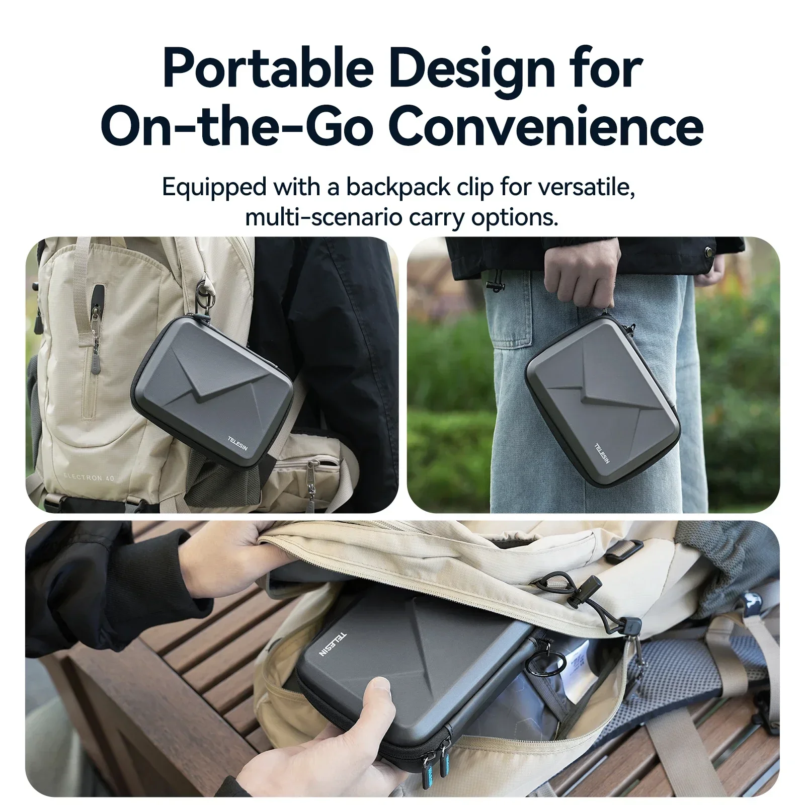 TELESIN Shockproof Waterproof Storage Case for DJI OSMO Action 5 Pro4 3 Medium Hard Shell Protection Action Camera Accessories