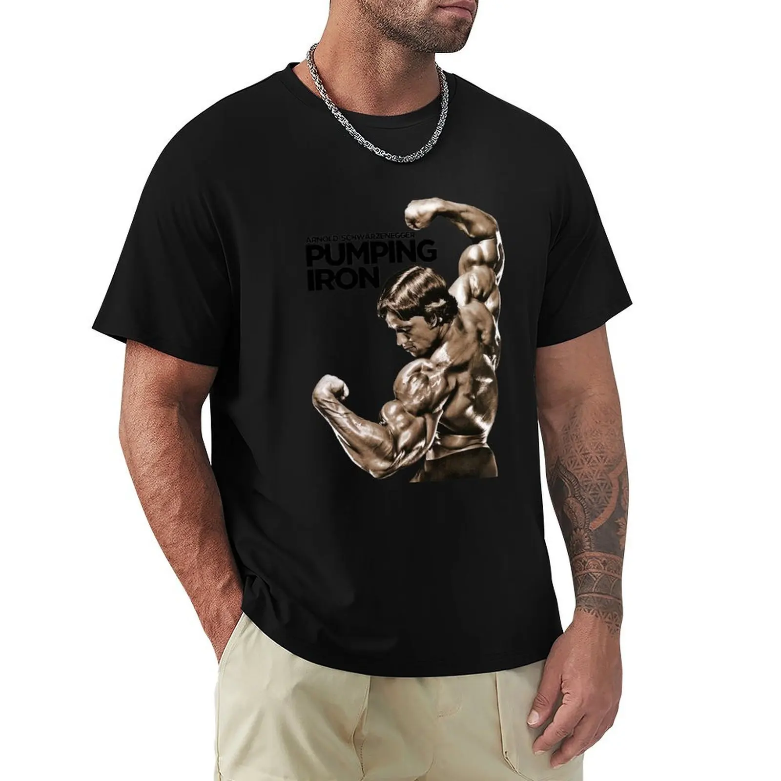 arnold pumping iron schwarzenegger essential classic T-Shirt Work Wear Short Sleeve T-Shirt