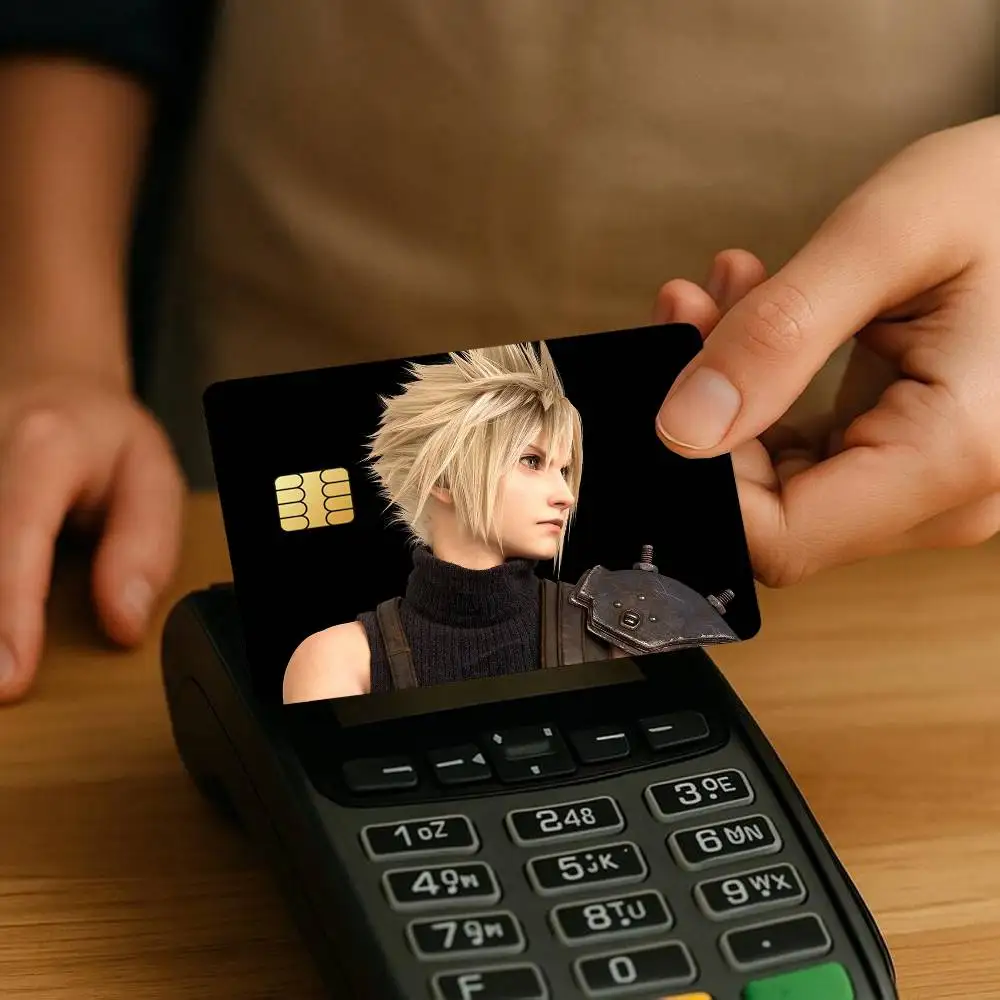 Game Final Fantasy Credit Card Stickers Skin for Bank Debit Decorative Protection 4PCS Decal Anti-scratch Waterproof