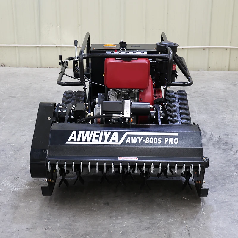 Customized Sloped Fruit Farm 800spro four‑stroke Petrol Radio Control Mower, Crawler Tracks Keep Balance On Inclined Surfaces