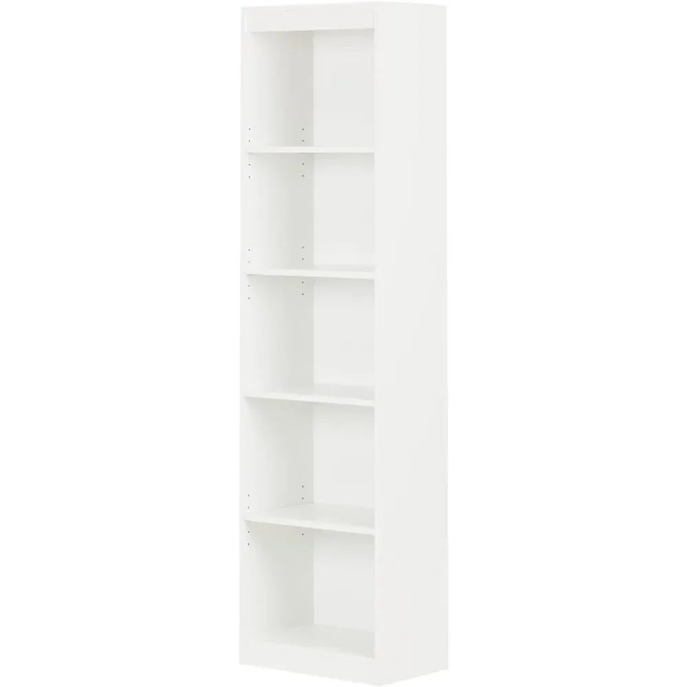 South Shore Axess 5-Shelf Narrow Bookcase, Pure White