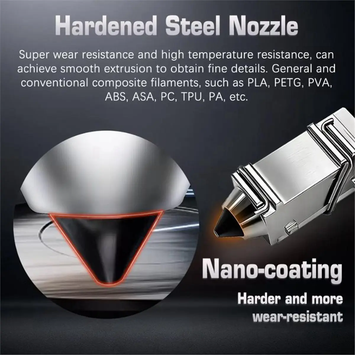 ABGN For U1 Hotend 0.2mm Ceramic Block Kit Integrated Hardened Steel Nozzle for U1 3D Printer