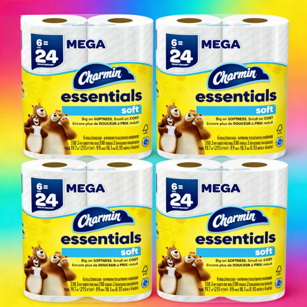 Soft Toilet Paper 6 Mega Rolls 330 Sheets Per Roll Bathroom Tissue Gentle Disposable Paper