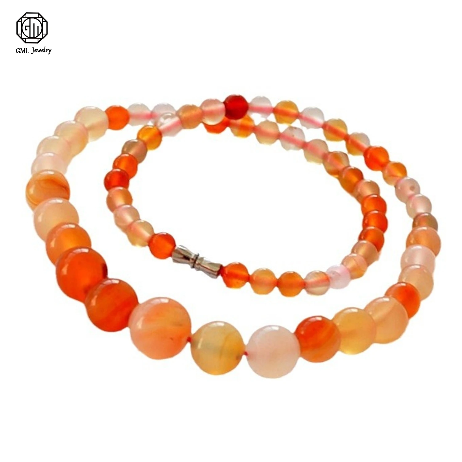 Natural Red Agate Tiger Eye Green Chalcedony Garnet Gemstone Round Beads Pendant Necklace For Women Birthday Gift Party Daily