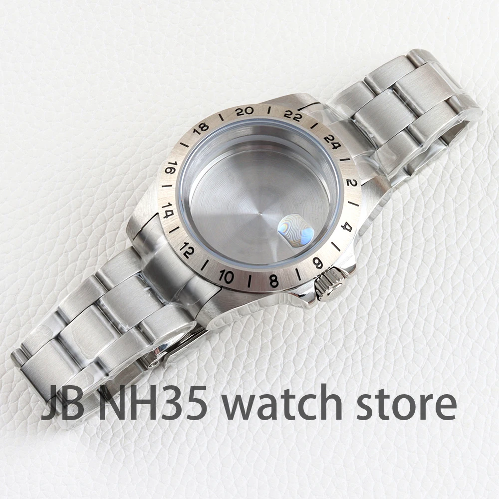 39mm NH35 Case for Explore 2 Case Solid bezel Sapphire fit GMT NH34 NH35 NH36 movement 28.5mm Dial Oyster/Jubilee Steel Bracelet
