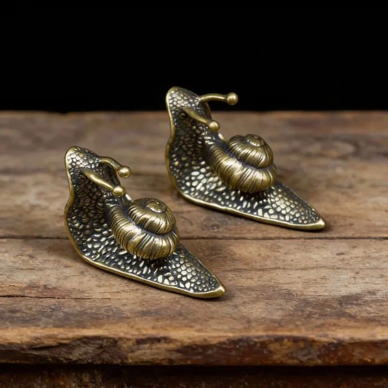 1/3 Pieces of Brass Snail Small Ornaments Solid Copper Sculpture Creative Animal desktop Decoration Tea Pet Metal Crafts